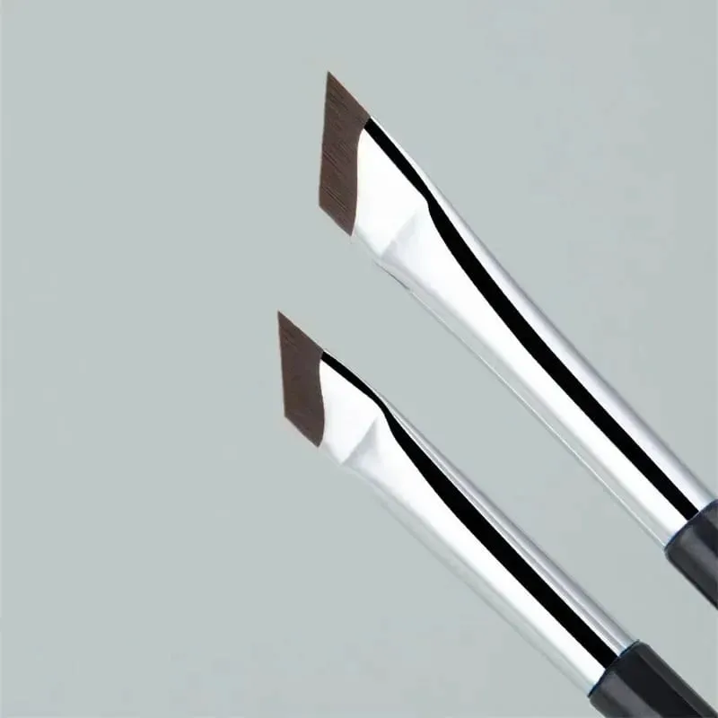 2pcs Angled Tip Eyeliner Brush Ultra Thin Fine Eyebrow Brush Flat Curved Eyeliner Brushes Thin Angled Eyeliner Makeup Tools