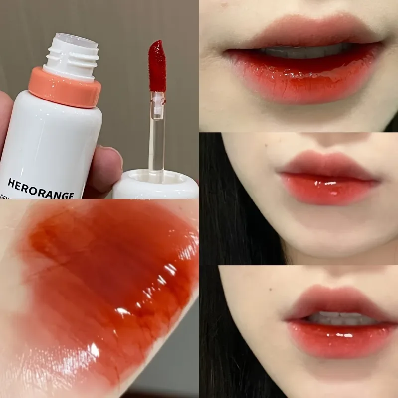 Herorange Glossy Lip Gloss Hydrating Watery Plump Lips Long Lasting for Autumn Winter — image 4