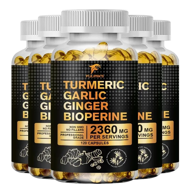 Premium Turmeric Curcumin Supplement with Garlic & Ginger Supports Joint Comfort Anti-Inflammatory Immune Health & Vitality