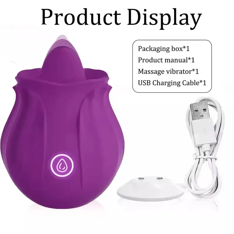 Kraftfull tungslickande vibrator för kvinnor G Spot Clitoris Bröstvårtstimulator Massager Masturbator Sexleksaker för vuxna för par 18+