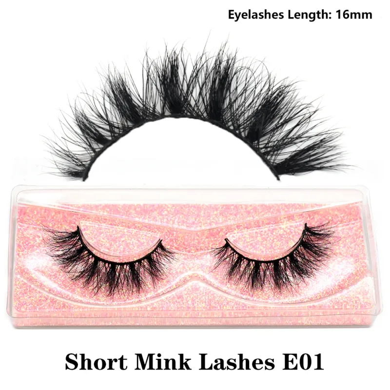 Real Mink Fluffy Short Eye Lashes Extension Wispy Soft Natural Short False Eyelashes Daily Wear Full Strip Lashes Makeup