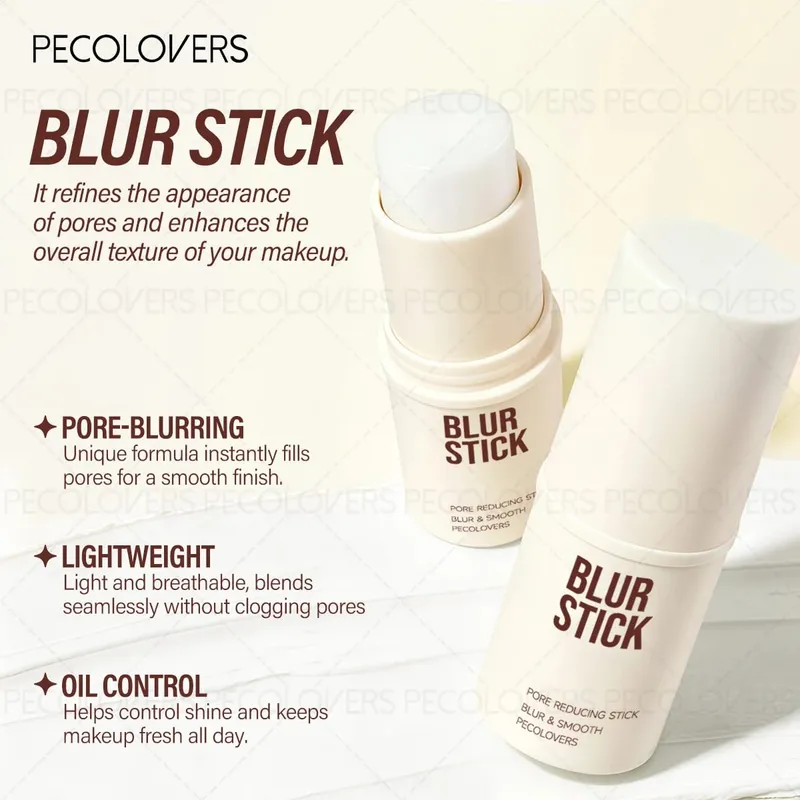 6PCS/SET All-in-One Face Base Kit Pore Minimizing Primer Stick 3‑Color Concealer Palette With Brush Oil‑Free Foundation
