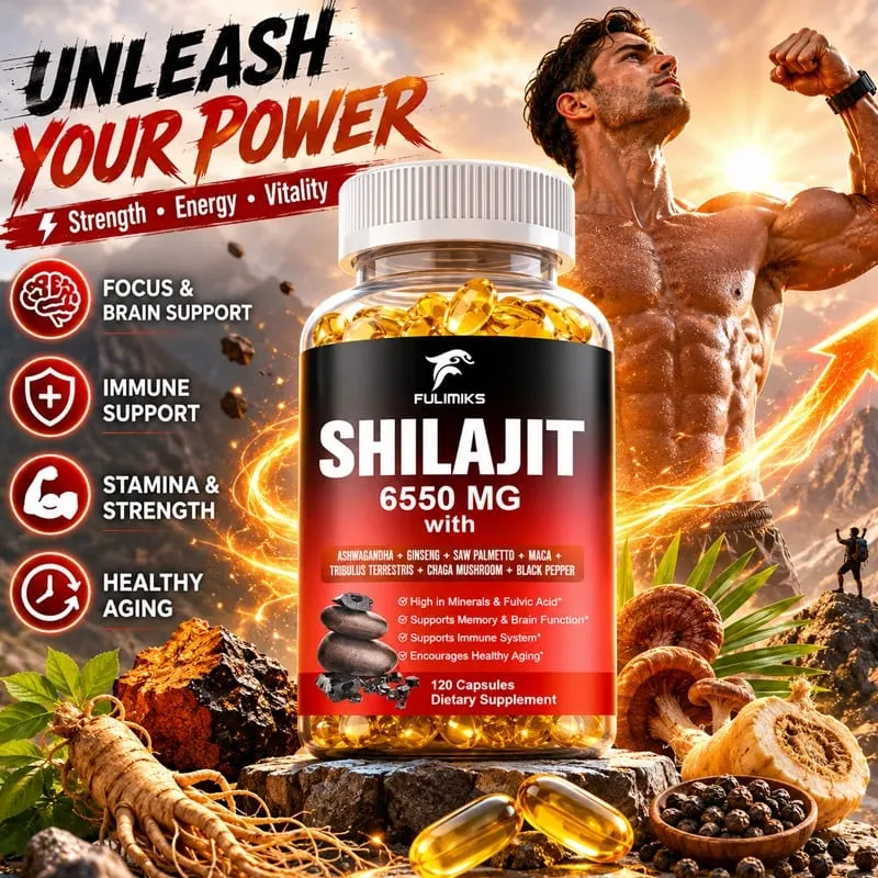 Shilajit Fulvic Acid Supplement with Chaga & Black Pepper Boosts Energy Stamina Immunity Brain Health & Vitality — image 5