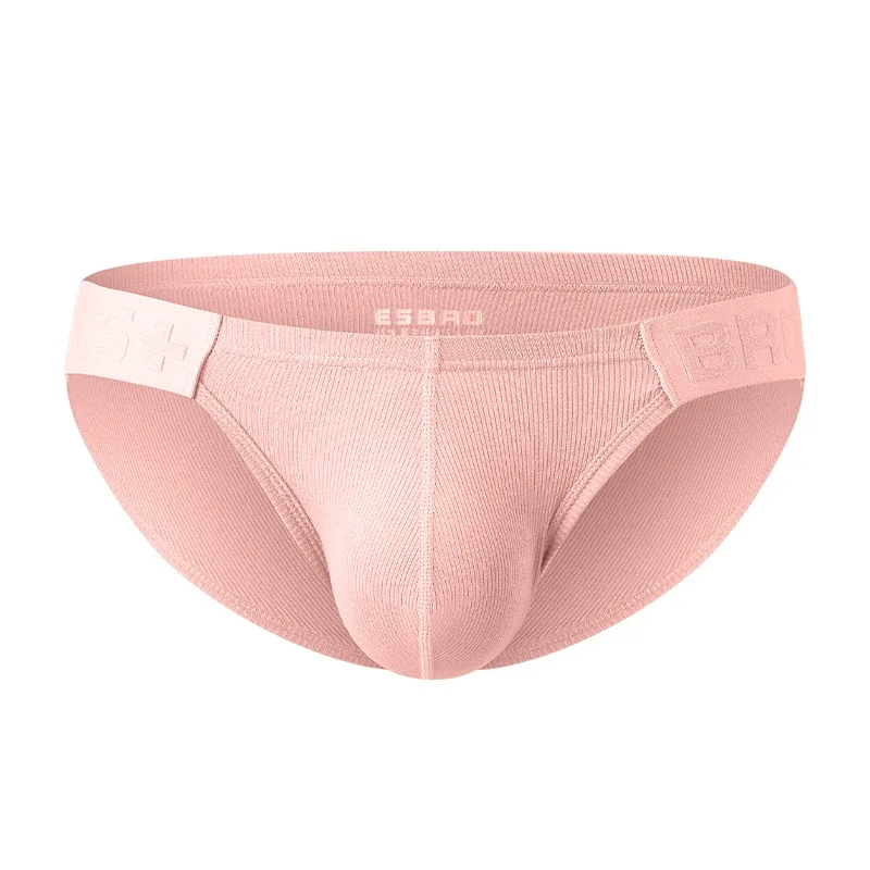 Mens Underwear Solid Color Low Waist Sweat-absorbing Large U Convex Pouch Sexy Mens Briefs