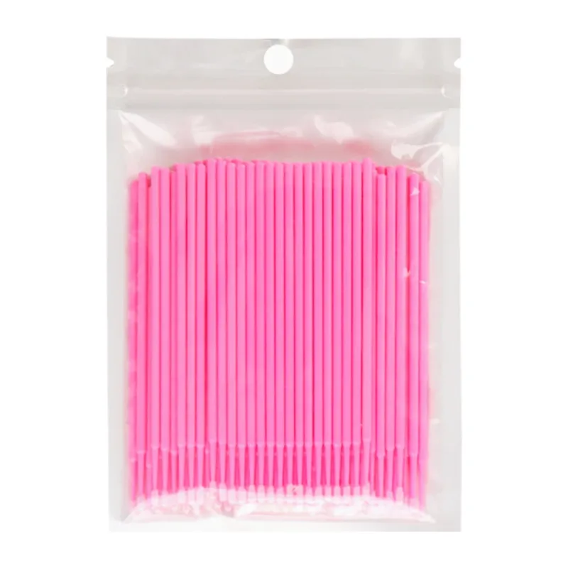 100PCS Micro Swab Applicator Eyelash Cleaning Brush Lash Extension Micro Brushes Cotton Swab Individual Eyelashes Removing Tool