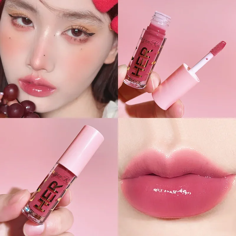8 Colors Liquid Lipstick Waterproof Moisturizing Long Lasting Shiny Lip Gloss Natural Makeup Jelly Lip Glaze Shimmer Cosmetics