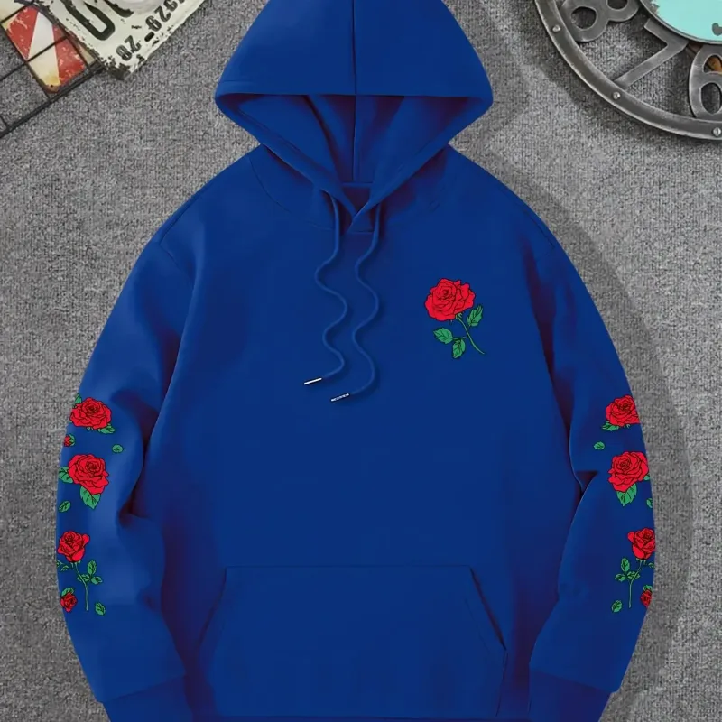 2025 ใหม่ฤดูหนาวผู้ชายสบายๆหลวมขนแกะความอบอุ่นHooded Sweatshirtแฟชั่นอินเทรนด์สบายๆอเนกประสงค์Walkaround 2D Hooded