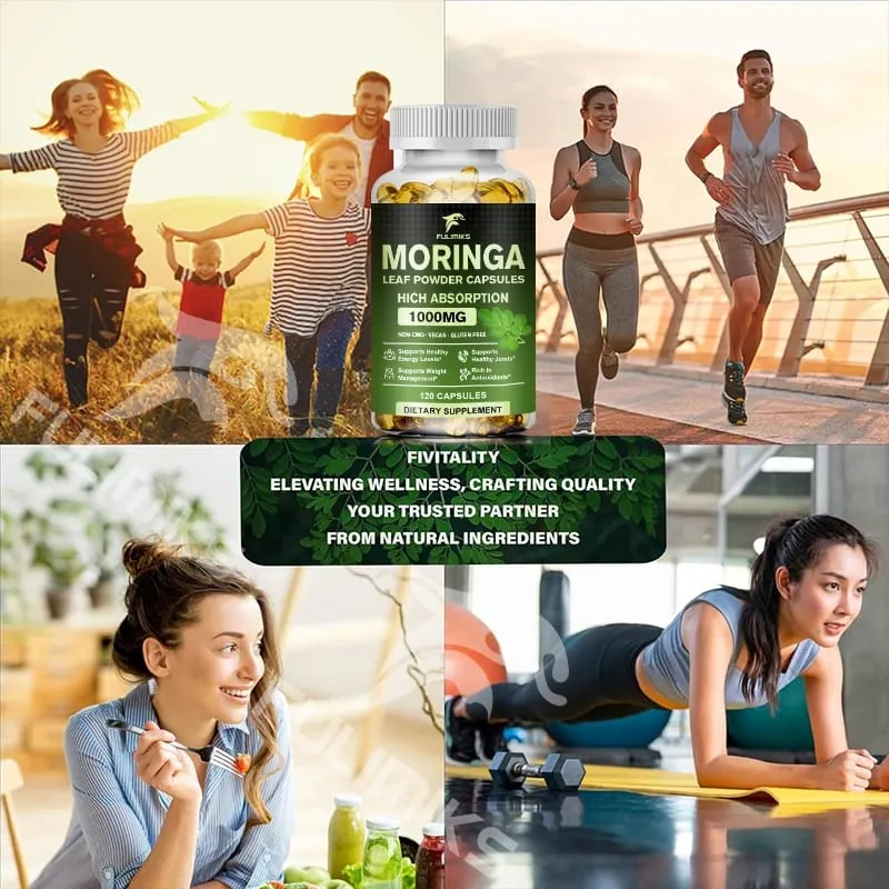 Natural Moringa 1000mg Supplement Supports Immune Defense Digestion Skin Joint Energy & Antioxidant Health