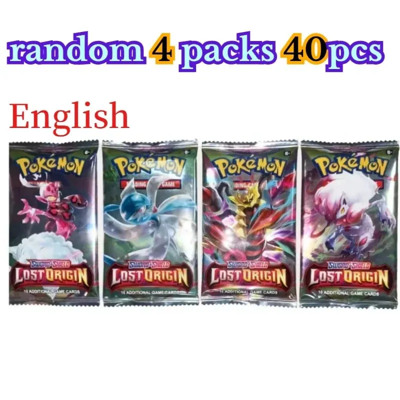 fun 40 Pieces Pokemon Card Pack 4 Sets Sun Moon Violet 151 English Trading Cards Collectible Toys Halloween Gift Fantasy Sci Fi