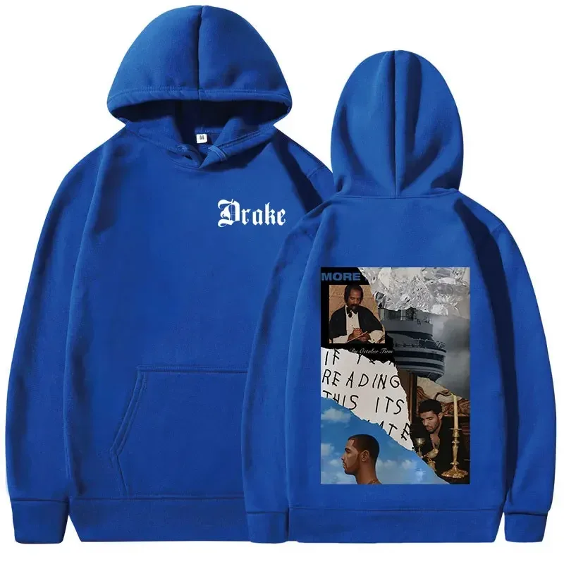 Rapper Drake Music Album Cover Graphic Hoodies Men's Fashion Hip Hop Vintage Sweatshirts Autumn/Winter Fleece Warm Pullovers Y2k