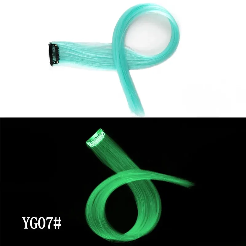 Synthetic Leeons Clip In one Pieces Hair Extensions Heat Resistant Hairpieces Rainbow Ombre Hair Extensions Fake Long Hair Women