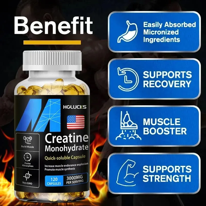 Creatine Monohydrate Supplement Boost Energy Support Muscle Mass Improve Performance for Workout