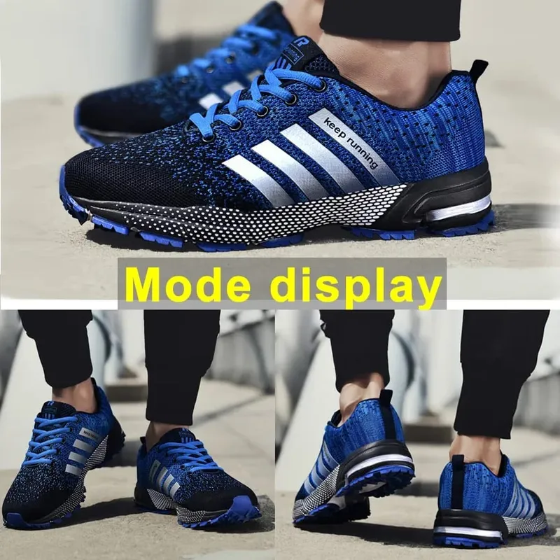 Men Shoes Comfortable Non-Slip Stable Shock Absorption Light Couple Shoes and Men's Sneakers Mesh Breathable Casual Basket Homme