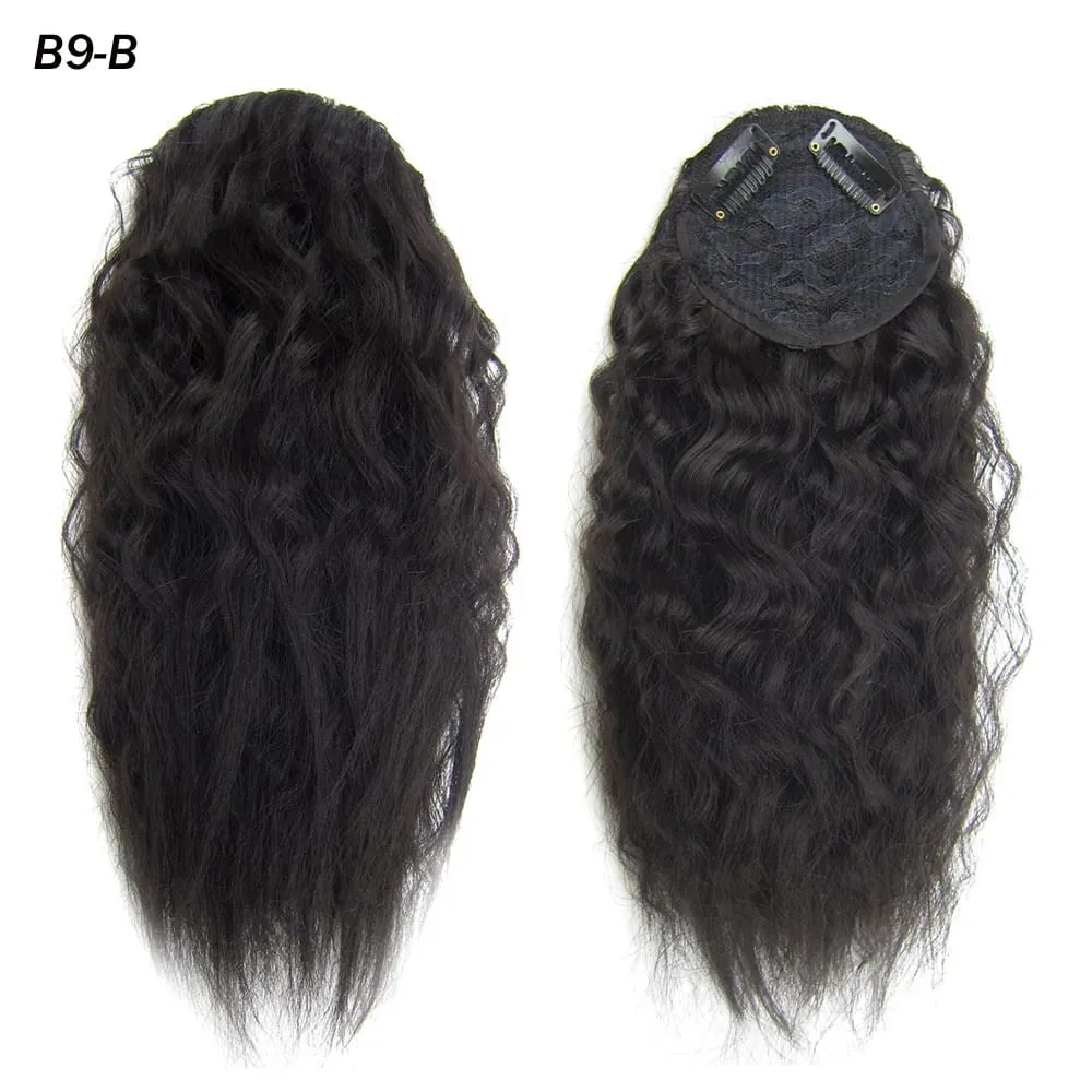 Zolin Short Kinky Curly Hair Bangs Extension With 2Clips One Piece Clip in Hair Black Light Brown Synthetic Hairpiece For Girls