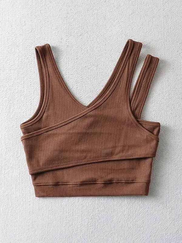 Sexy Camis Solid Knit Short Hollow Out Sleeveless Tank Tops