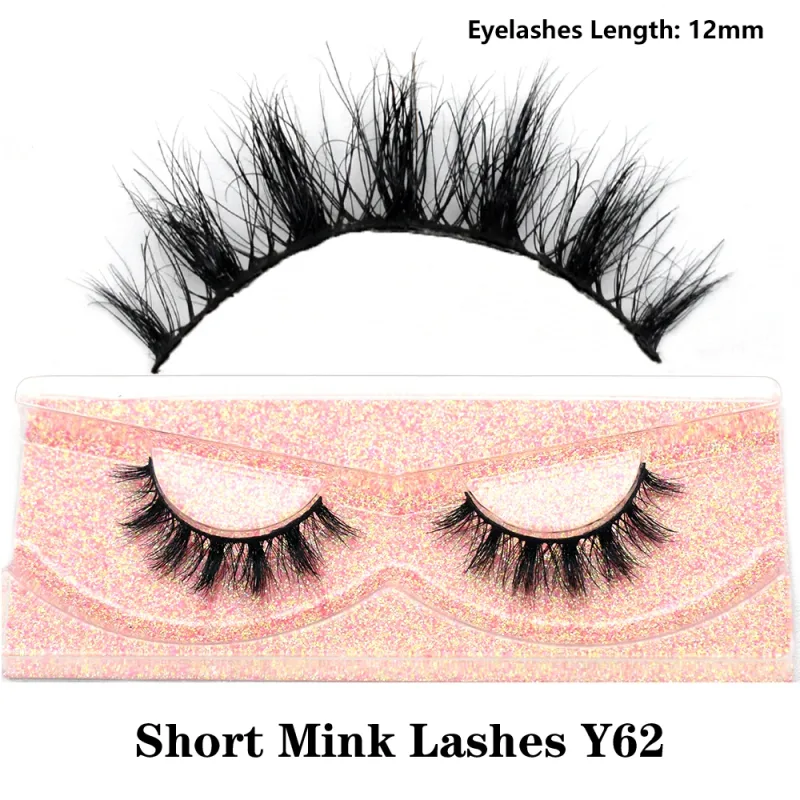 Real Mink Fluffy Short Eye Lashes Extension Wispy Soft Natural Short False Eyelashes Daily Wear Full Strip Lashes Makeup
