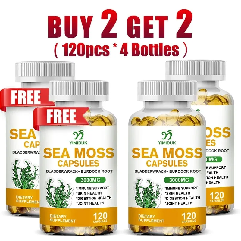 ¡Compre 1 y obtenga 1 gratis! Suplemento orgánico de musgo marino para la salud de la tiroides y la piel aumenta la inmunidad, la energía y la digestión Certificado GMP