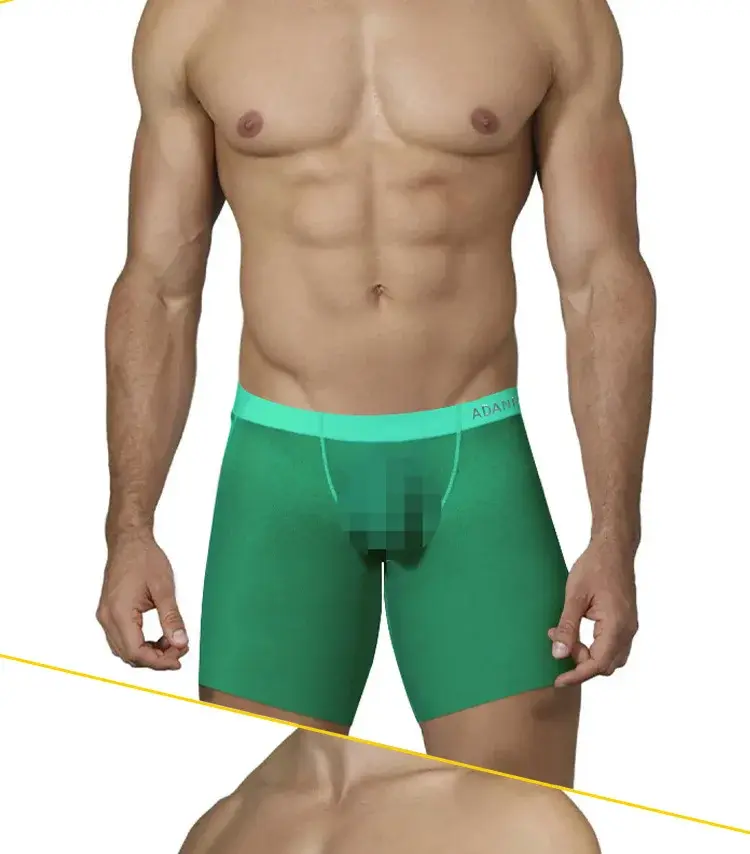 Seluar Dalam Lelaki 0.01mm Ultra Nipis Seluar Dalam Boxer Panjang Penyejuk Sutera Ais Seluar Dalam Kecergasan Gim Lutsinar Seluar Dalam Jaring Lancar