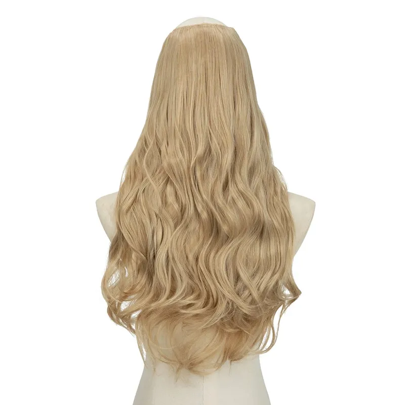 U-Part Synthetic Clip In Hair Extension Long Thick Curly Natural Blonde Flase Hair Hairpieces For Women Heat Resistant — image 24