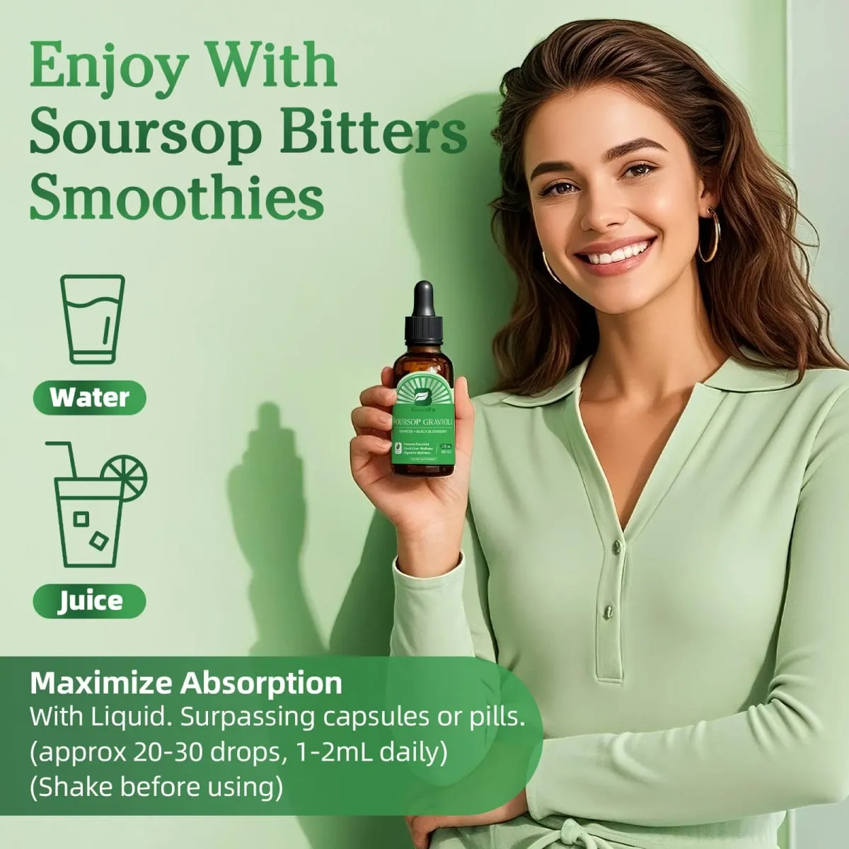 Natural Soursop Graviola Extract Drop Support Immunity and Digestive Health Detox & Cleansing Gluten-Free SUGAR FREE — image 6