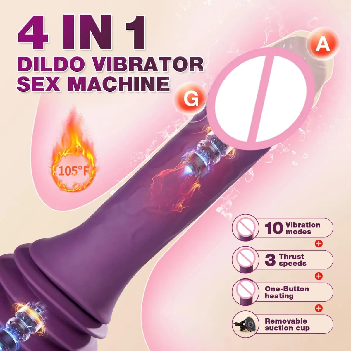 Beichao סקס דחף דילדו ויברטור G Spot לעיסוי נרתיק נקבה אוננות כוס יניקה חימום צעצועי מין — image 2