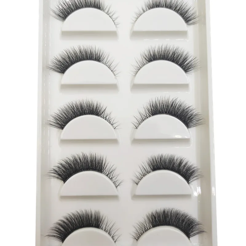 Transparent 3D Mink Eyelashes Natural Clear False Eye Lashes Soft Invisible Eyelash Wispy Makeup Faux Cils H13 X08 5 Pairs