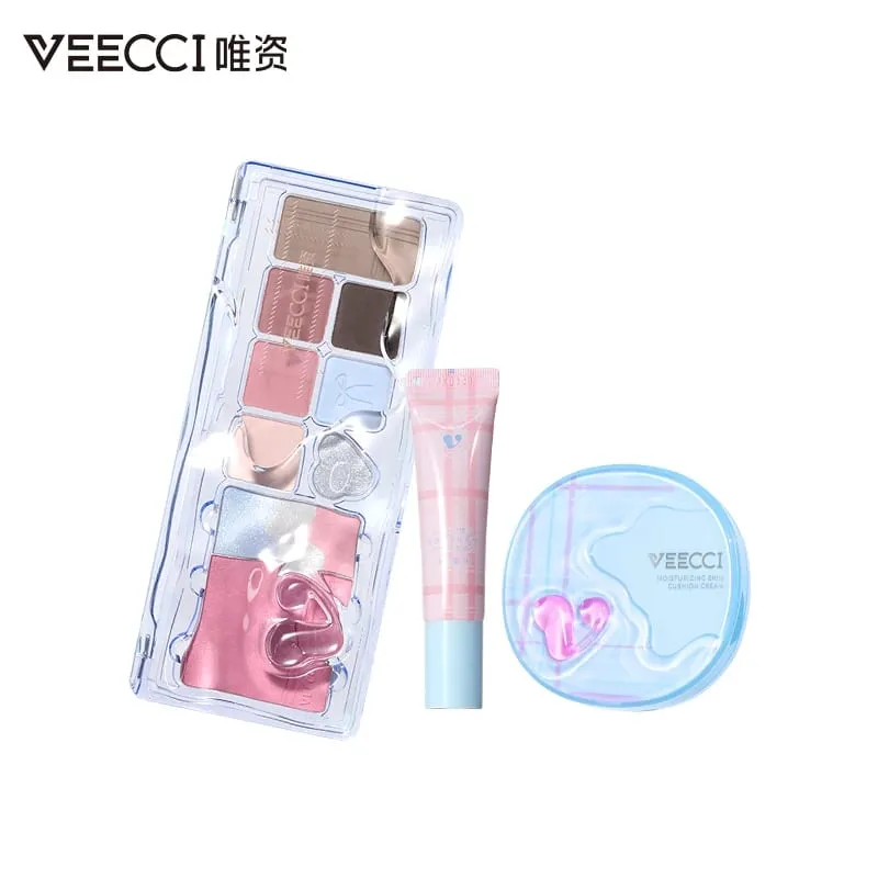 Plaid Mirror Makeup Gift Set All in one Foundation Eyeshadow Lip Gloss with Accessories Long Lasting Cosmetics Kit