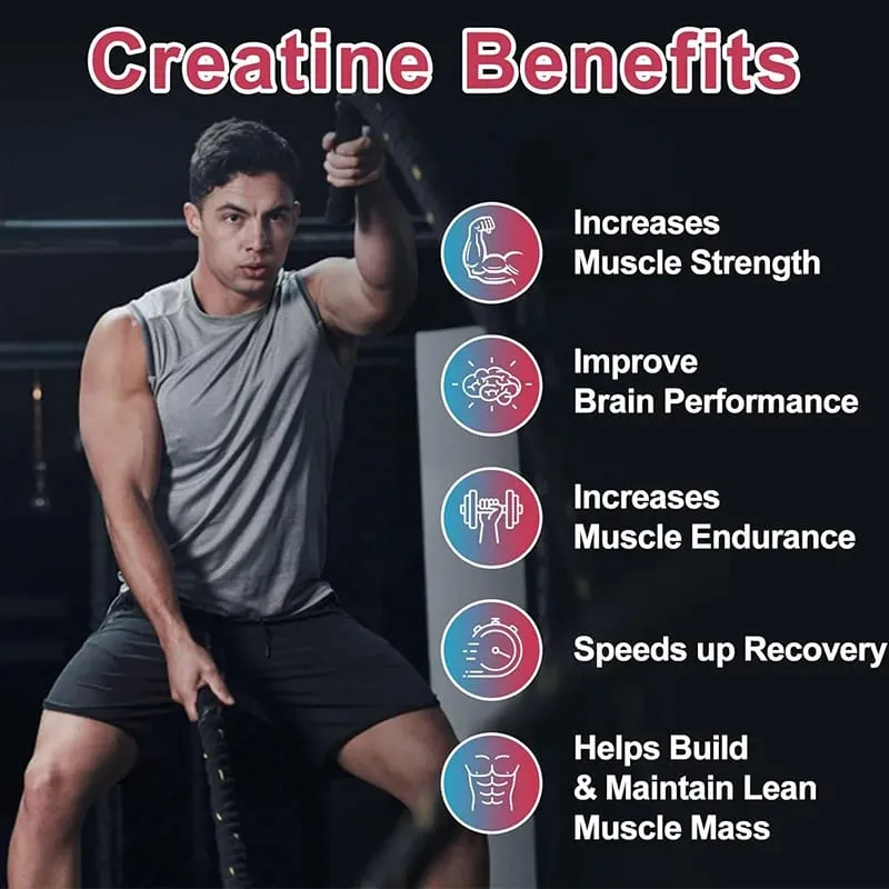 Kexinsh Creatine Monohydrate Gummies 6000mg Sugar Free Chewable Creatine for Muscle Strength Muscle Builder Energy Boost