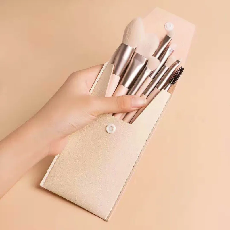 8Pcs Mini Macaron Soft Makeup Brushes Set Portable Beginner Beauty Tools for Blush Eyeshadow Complete Cosmetic Brush Kit — image 8