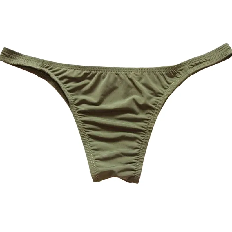 Narrow Waist Seamless Ice Silk Briefs Men Sexy Transparent Underwear Low Waist Bikini Panties Adult Lingerie