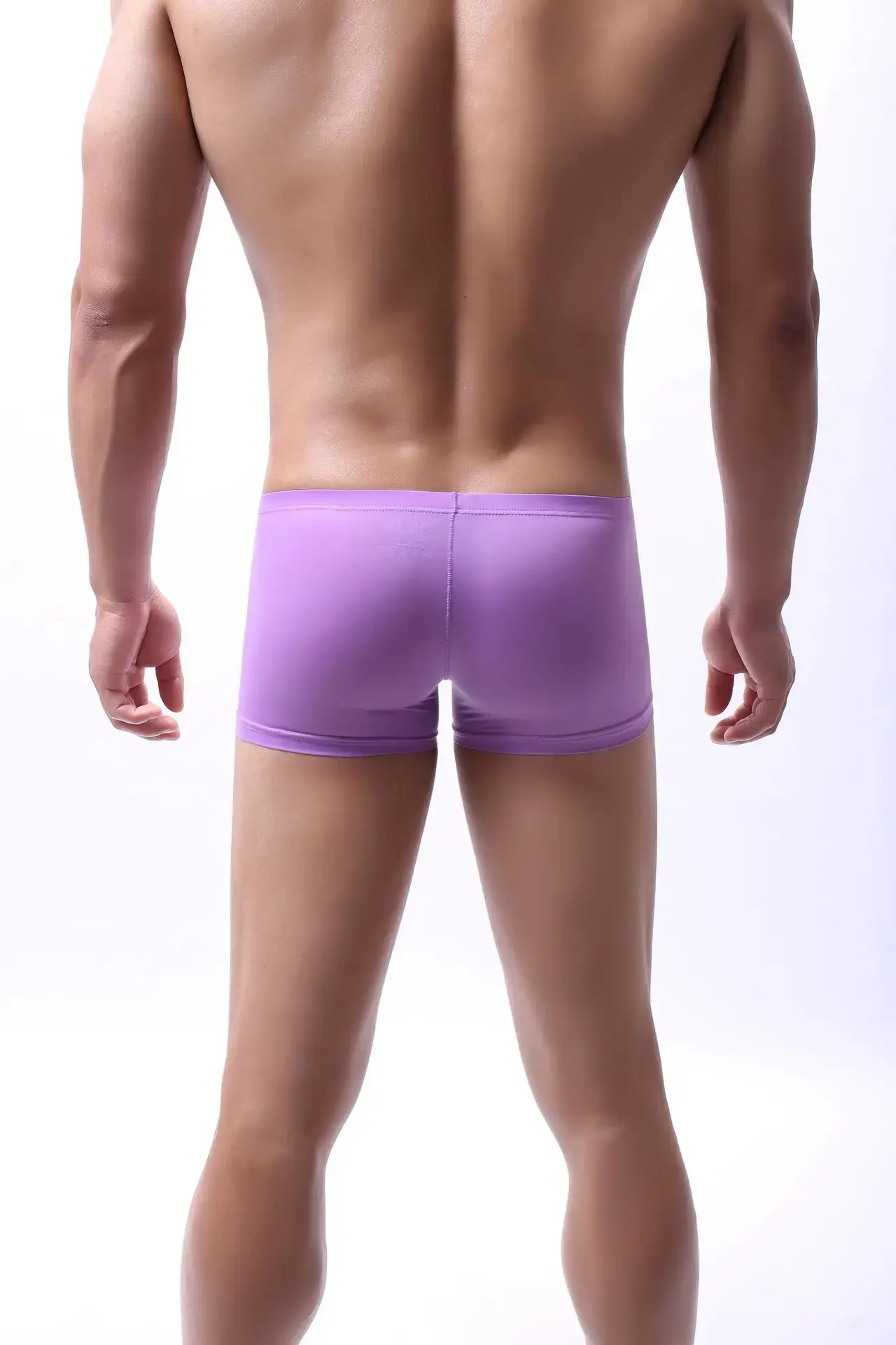 Fashion Boxers Shorts Men Solid Color Underpants Low Waist Underwear