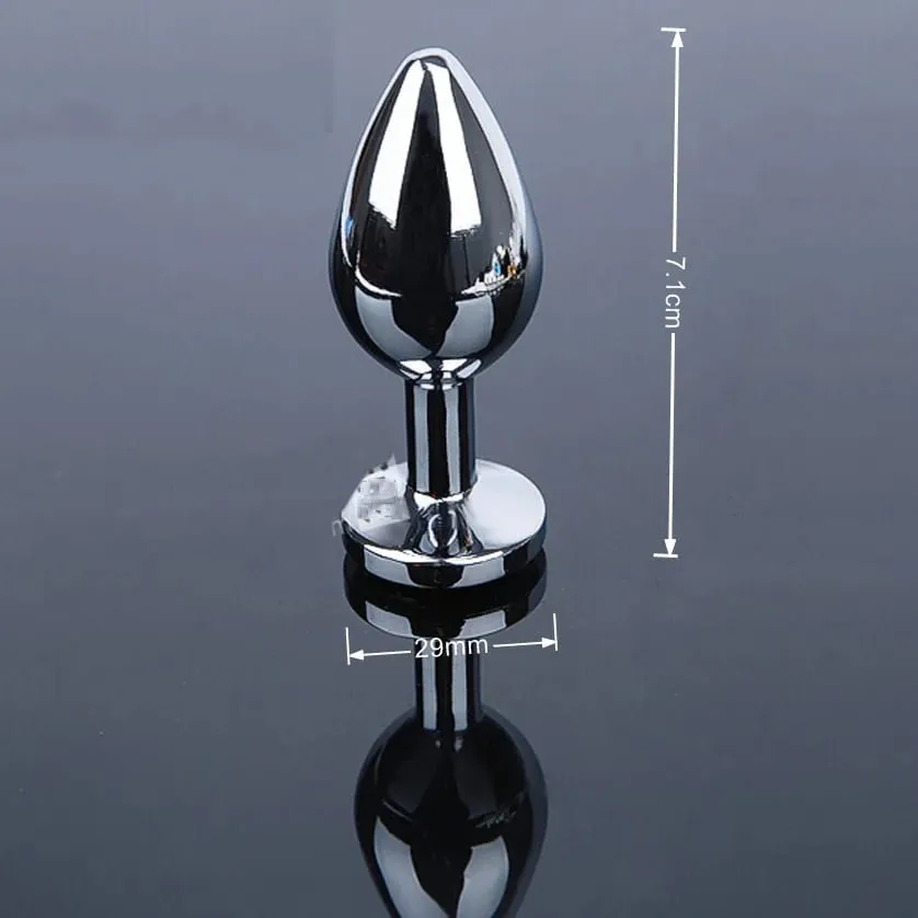 Petite Crystal Stainless Steel Silver Butt Plug Waterproof Round flared base hot Sex Products couples lover