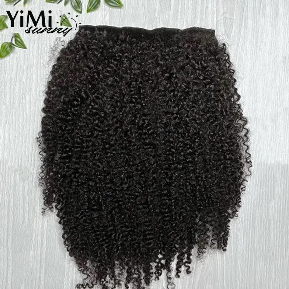 4B 4C Afro Kinky Curly Clip In Hair Extensions Mongolian Kinky Human Hair Clip Ins Extension 120G Full Head Add Volume and Long