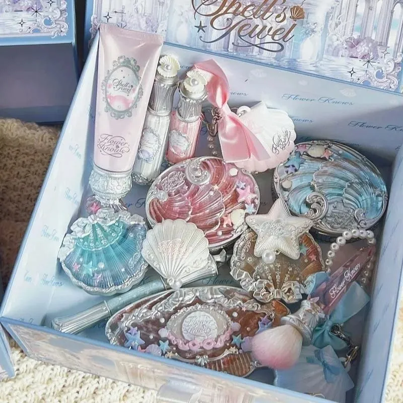 Flower Knows Shells Pearl Eyeshadow Essence Lip Honey Blush Cheek Makeup Front Ocean Gift Box Makeup Kit Full Professional — image 2