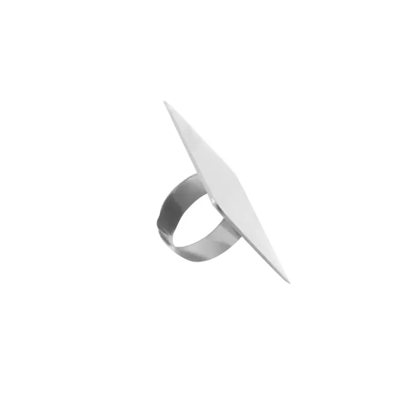 Mini Nail Art Ring Palette Stainless Steel Finger-Worn Mixing Tool for Nail Art Design Manicure Salon DIY Beauty Makeup Pigment