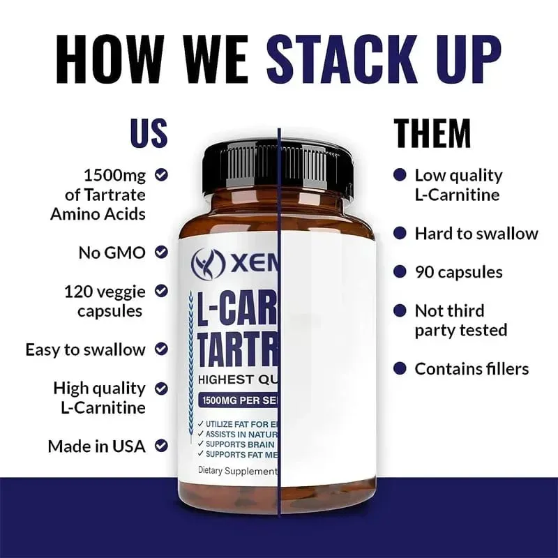 L-Carnitine Capsules - Supports Memory Concentration Fat Metabolism Energy Metabolism Brain Health for Men and Women