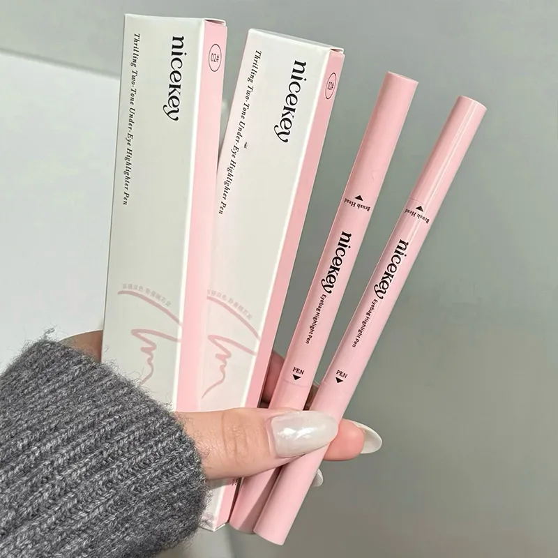 Two-tone Paste Lying Silkworm Pen Under Eye Liner Brighten Shadow Pencil Makeup Nude Pink Beige Eyeliner Pen Contouring
