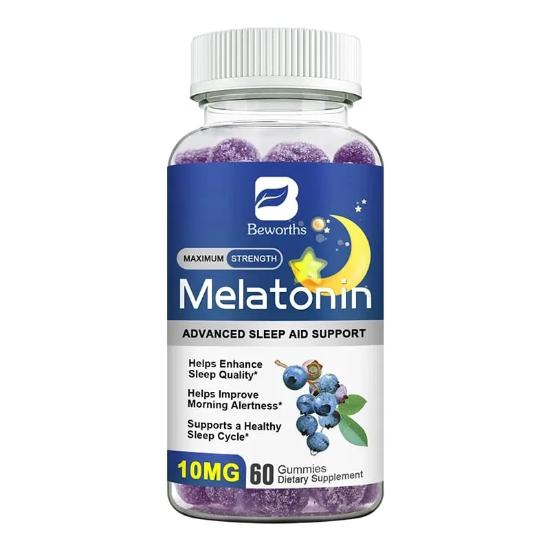 BEWORTHS Blueberry Melatonin 10mg Gummies Sova Kreativt för sömn Sömntabletter Melatonin för sömn Avkopplande för vuxna