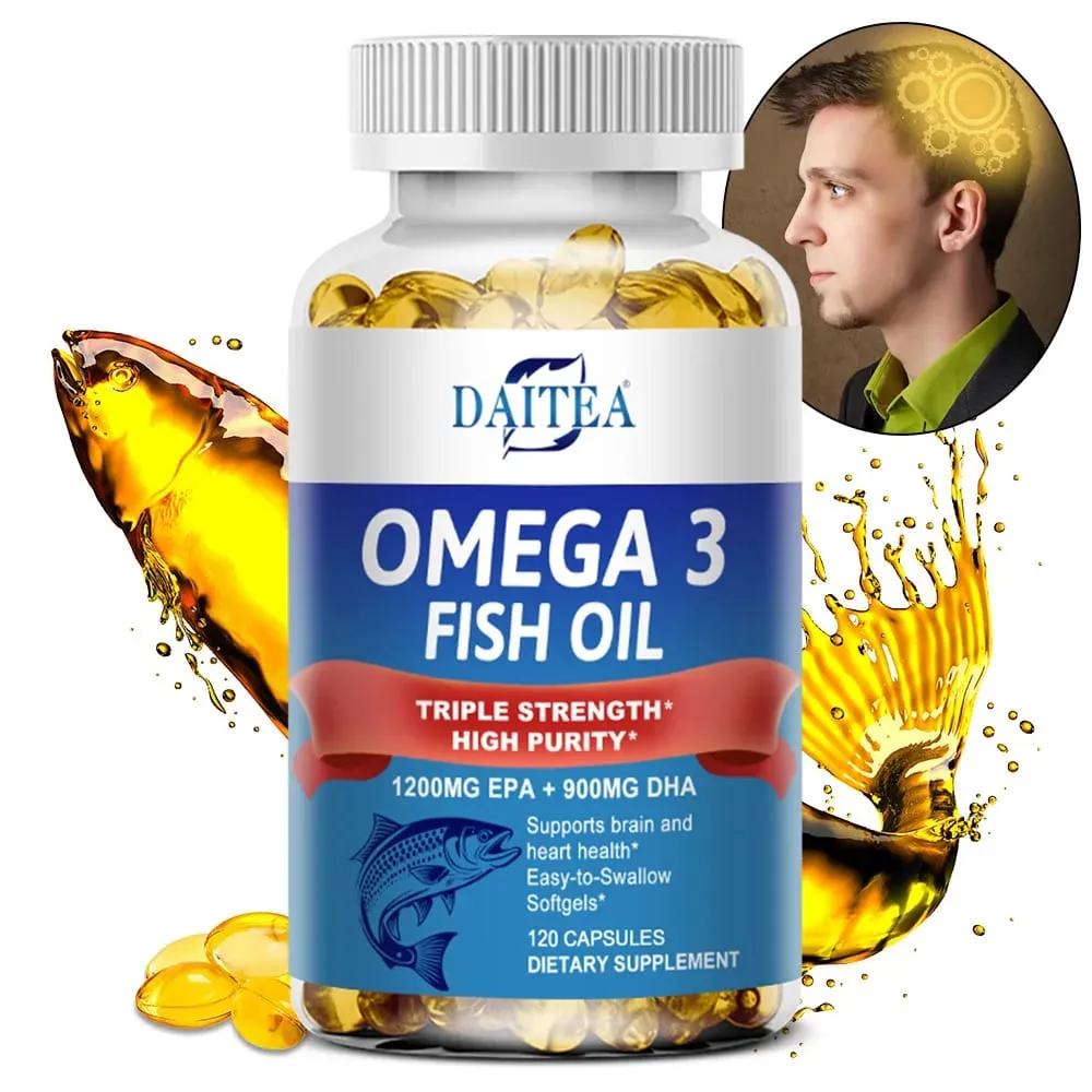 Omega 3 魚油 - 適用於神經系統、皮膚和頭髮健康 抗氧化劑 - 易於吞嚥