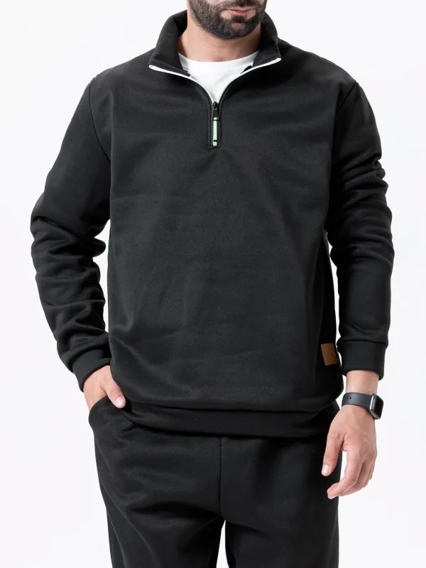 Men Sweatshirts Spring Thicker Pullover Half Zipper Pullover for Male Hoody Outdoor Sweatshir Autumn Solid Color Turtleneck Swea