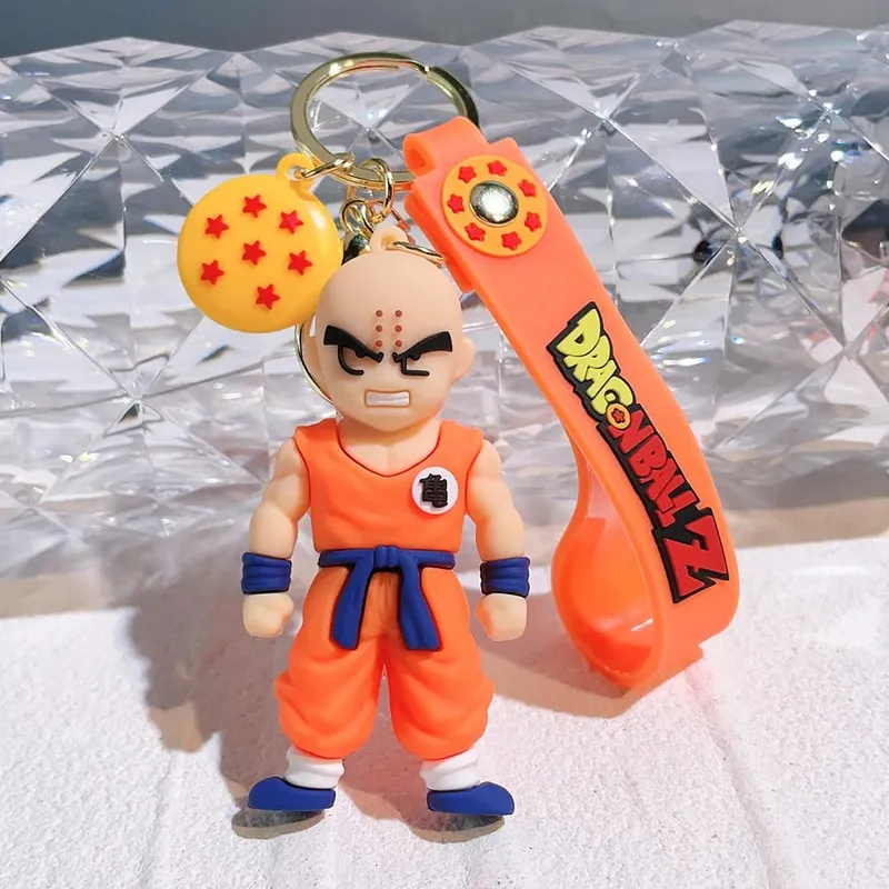 Anime Dragon Ball Keychain PVC Cartoon Cartoon Figure Trunks Son Goku Piccolo Buu Vegeta Figures Key Chain Keyring Bag Decor