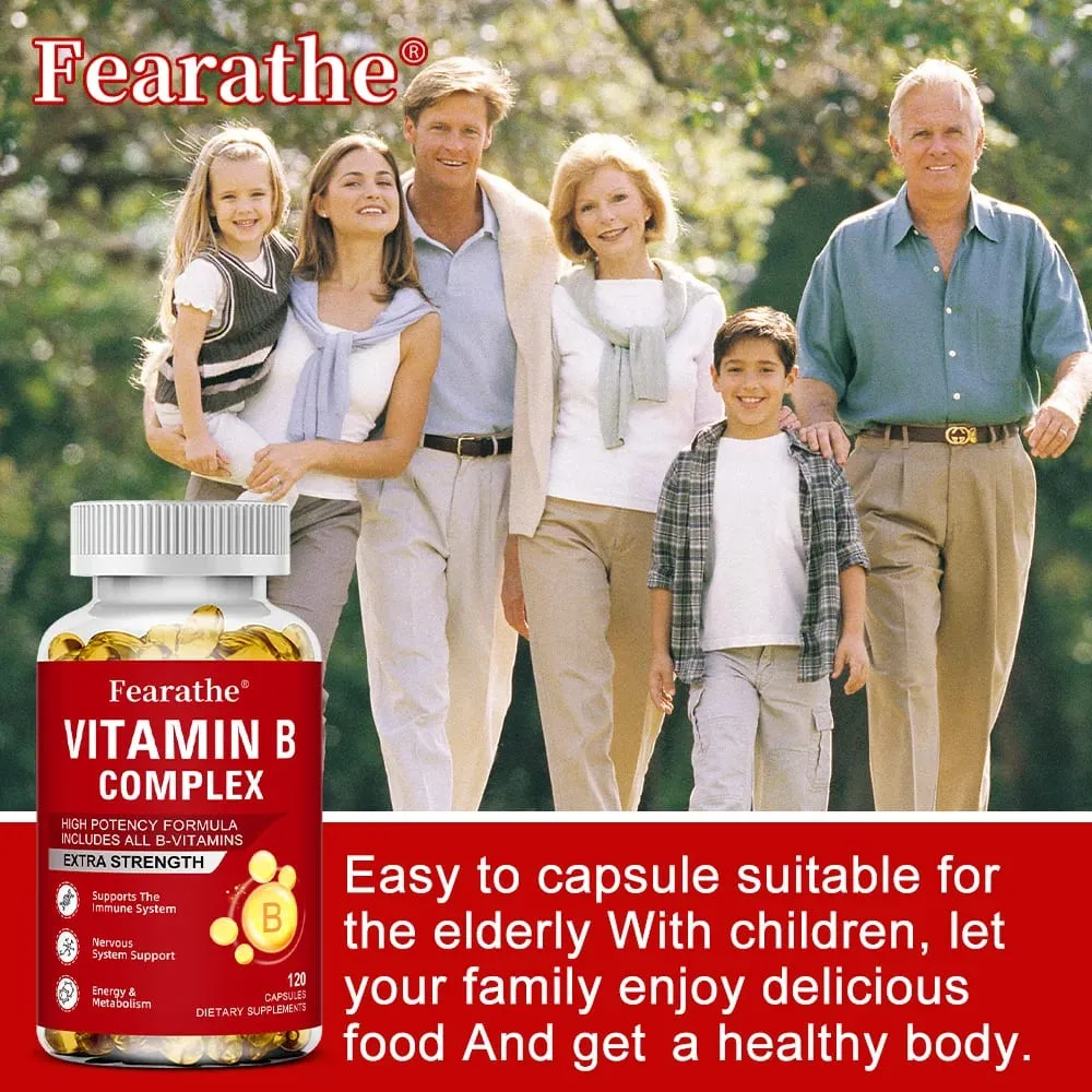 Vitamin B-Complex Vitamin Supplements (B12 B2 B3 B6 Folic Acid &Biotin) Immune & Energy Support Immune Health