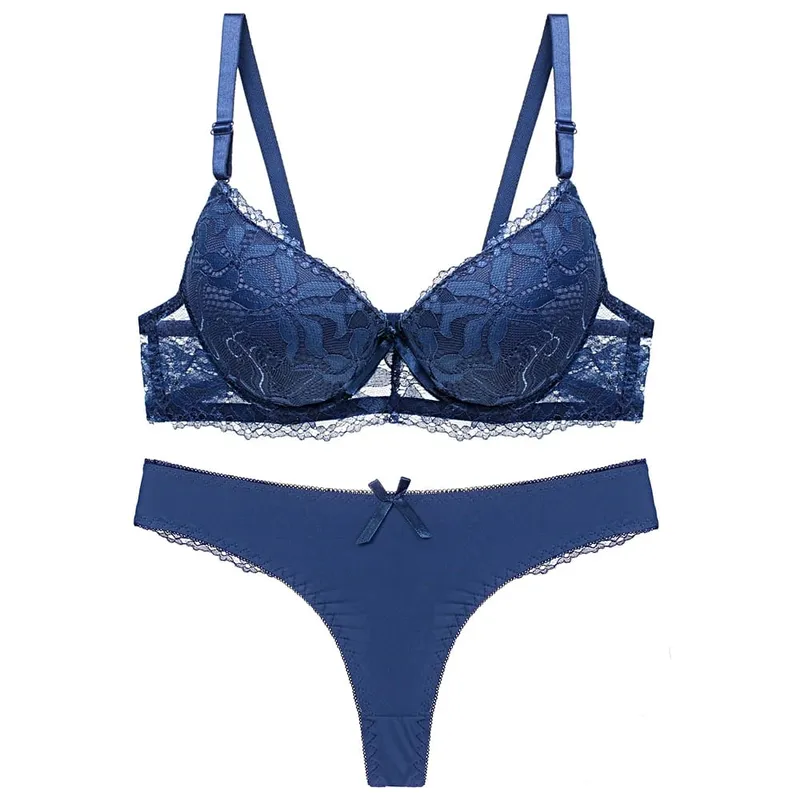 New Sexy Women Lace Push Up Bra Set bralette Two Pieces Intimate Suit Elegant Ladies Lingerie Underwear — image 4