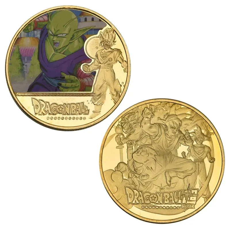 Dragon Ball Banhado A Ouro Moeda de Ouro Son Goku Vegeta Moedas Comemorativas Crianças Clássico Anime Periféricos Coleção Brinquedo Lembrança