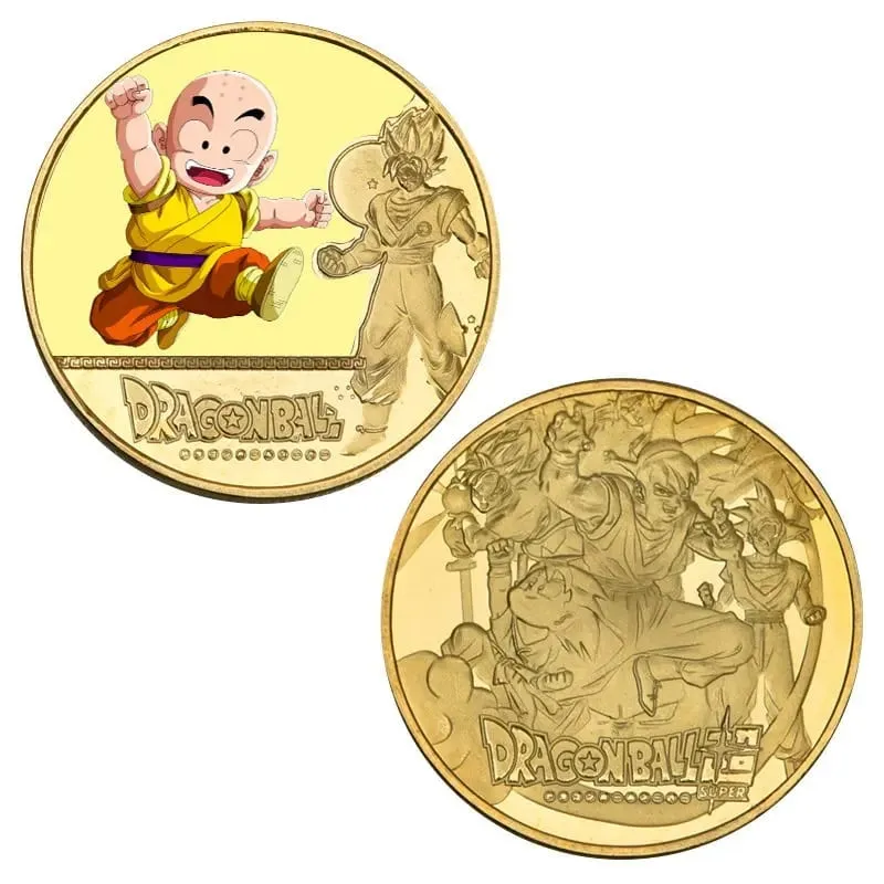 Dragon Ball Banhado A Ouro Moeda de Ouro Son Goku Vegeta Moedas Comemorativas Crianças Clássico Anime Periféricos Coleção Brinquedo Lembrança