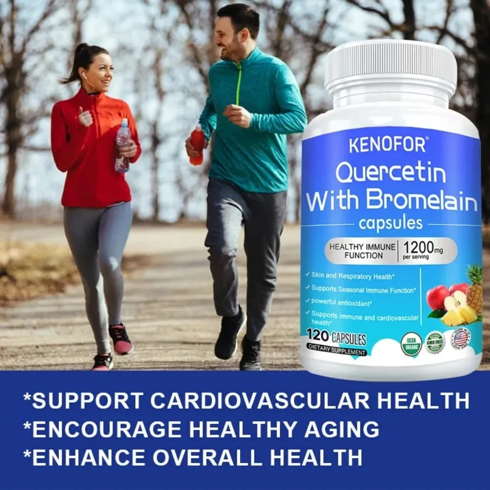 Quercetin Bromelain Capsules - Supports Immune Cardiovascular & Respiratory Health Antioxidant Supplements — image 5