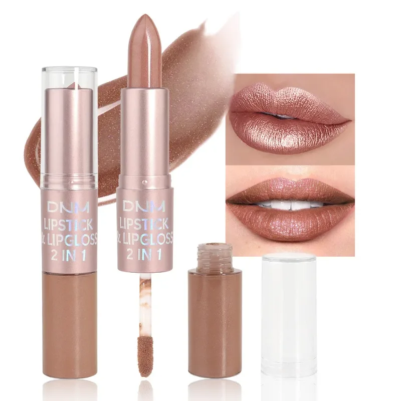 DNM Double Headed Mate læbestift og lipgloss Langtidsholdbar makeup 2 i 1 stift fugtgivende lipgloss Tint Kosmetik Lip Stain