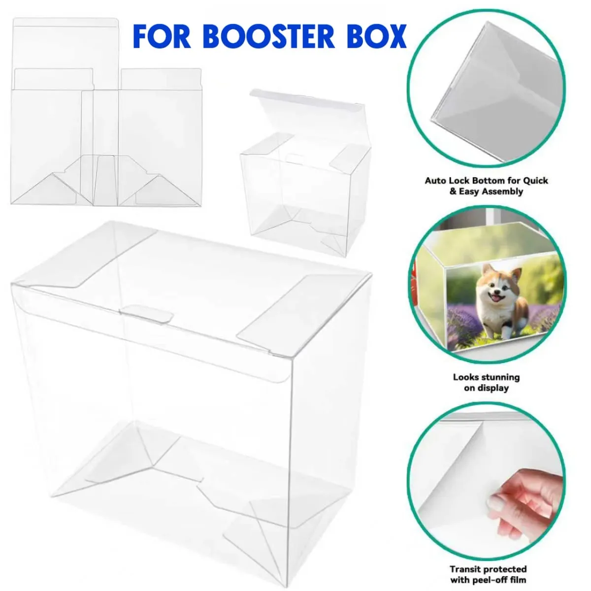 5/10pcs Clear PET Booster Box Protector Case for PTCG TCG Cards Scratch-Resistant Display Storage Shell for Trading Cards