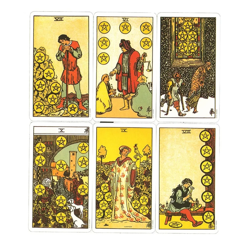 10.3*6Cm Dek Tarot Rider Waite Asli 78 Buah Kartu untuk Pemula Edisi Klasik
