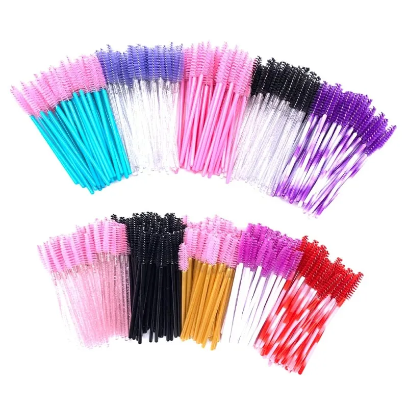 YGirlash 50 個ラッシュ白鳥クリスタルまつげアプリケーター使い捨てダイヤモンドハンドルナイロンマスカラワンドブラシ化粧品ツール